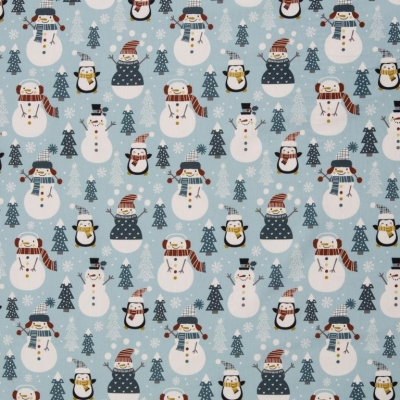 Baumwolle | BELLE Schneemann | Eisblau Bordeaux